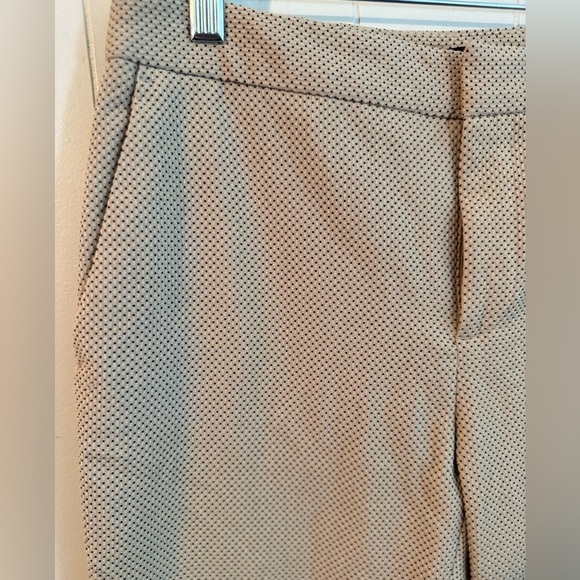 Zara Khaki with Black Polka Dot Work Trouser Pants, Size 6 - Picture 2 of 10
